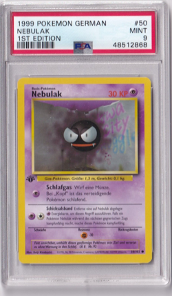 1999 Pokemon German Base Set No. 50 Nebulak First Edition PSA 9 - Image 1