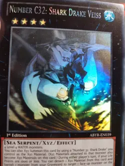 Yugioh Number C32: Shark Drake Veiss Ghost Rare 1st Edition ABYR-EN039 NM/M - Image 4