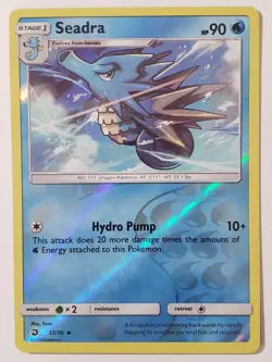 REVERSE HOLO Seadra 17/70 LP / VLP - Dragon Majesty Pokemon Card - Yumi Art - Image 1