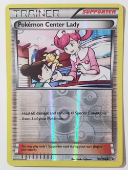 REVERSE HOLO Pokemon Center Lady 93/106 - LP - XY Flashfire Pokemon Card - Image 1