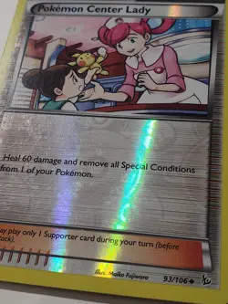 REVERSE HOLO Pokemon Center Lady 93/106 - LP - XY Flashfire Pokemon Card - Image 2