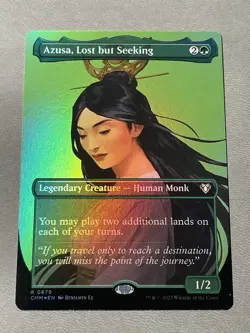 MTG 1x FOIL BORDERLESS Azusa, Lost but Seeking 679 Commander Masters Magic x1 NM - Image 1
