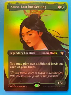 MTG 1x FOIL BORDERLESS Azusa, Lost but Seeking 679 Commander Masters Magic x1 NM - Image 1