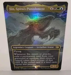 Sin, Spira's Punishment Borderless FOIL MINT PACK FRESH FINAL FANTASY Magic MTG - Image 1