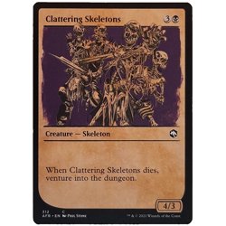 x4 Clattering Skeletons Showcase AFR MTG M/NM Playset Common Black Creature TCG - Image 1