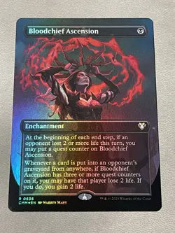 MTG BLOODCHIEF ASCENSION BORDERLESS FOIL NM Commander Masters CMM 0636 - Image 1