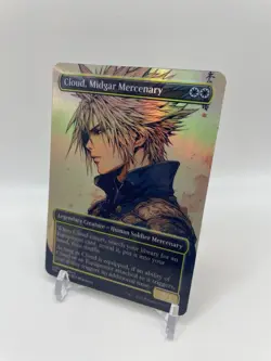 Cloud Midgar Mercenary Foil Borderless Playtest Card Mtg Final Fantasy - Image 1
