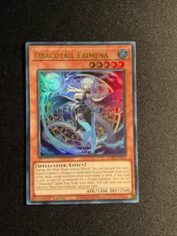 Yugioh Dracotail Faimena JUSH-EN002 Justice Hunters Ultra Rare Near Mint - Image 1