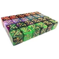 24x Cube Acrylic Card Game Dices Six Dices Counter Token Dice with Velvet Bag - Image 1