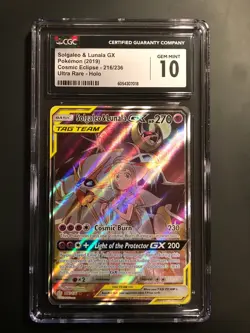 CGC 10 Solgaleo & Lunala GX - 216/236 - Pokemon Cosmic Eclipse Sun Moon Card - Image 1