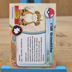 Growlithe #58 Topps Series 1 Blue Back Card Non Holo - Image 2