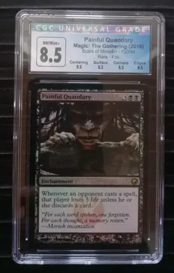 Mtg Painful Quandary. (CGC) 8.5 Q++ Scars of Mirrodin Rare Foil. [2010] - Image 1