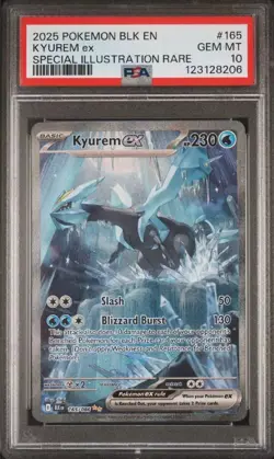 [PSA 10] GEM MINT 2025 Pokemon Card White Flare Black Bolt #165 Kyurem EX SIR - Image 1