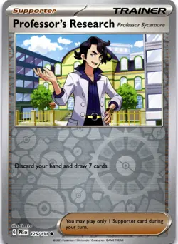 Pokemon Professor's Research 125/131 Prismatic Evolutions Reverse Holo NM - Image 1