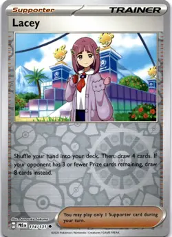 Pokemon Lacey 114/131 Prismatic Evolutions Reverse Holo NM - Image 1