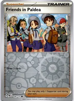 Pokemon Friends in Paldea 109/131 Prismatic Evolutions Reverse Holo NM - Image 1