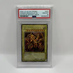PSA 10 YuGiOh The Winged Dragon of Ra DOD-001 Dawn Destiny Promo Prismatic GEM - Image 1