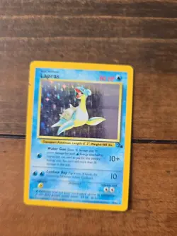 1999 POKEMONE CARD Lapras 10/62 Fossil Holo Rare Unlimited Edition Vintage Rare - Image 3
