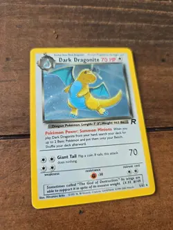 2000 POKEMON CARD Dark Dragonite Rare Vintage Halo 5/82 Team Rocket 1st Edition - Image 2