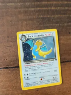 2000 POKEMON CARD Dark Dragonite Rare Vintage Halo 5/82 Team Rocket 1st Edition - Image 4