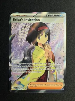 Erika's Invitation 196/165 English 151 Ultra Rare Holo Full Art Pokemon Card - Image 1