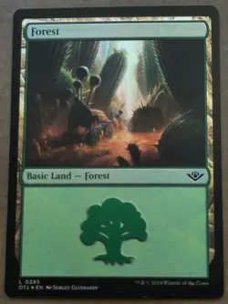 Magic the Gathering Foil Forest #285 Outlaws of Thunder Junction MTG - Image 1