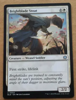 MTG Brightblade Stoat Bloomburrow Uncommon 0004 - Image 1