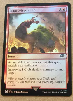 Improvised Club Foil Lord Of The Rings LTR MTG Magic The Gathering Pack Fresh - Image 1