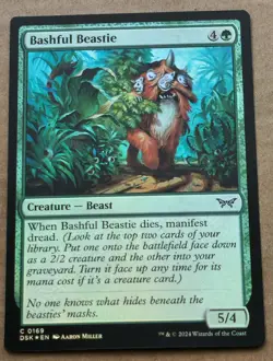 MTG Bashful Beastie FOIL Duskmourn House of Horror Common #0169 - Image 1