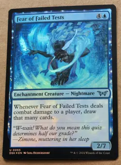 MTG Duskmourn House of Horror Fear of Failed Tests Foil 0055 Mint Pack Fresh - Image 1