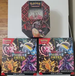 LOT OF (2) Pokemon Paldean Fates Booster Bundle Box &(1) PF Charizard TIN sealed - Image 1