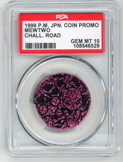 1999 POKEMON JAPANESE COIN PROMO MEWTWO CHALLENGE ROAD PSA 10 GEM MINT - Image 1