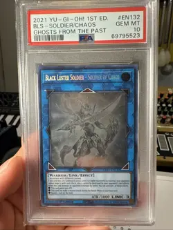 Yugioh PSA 10 Black Luster Soldier of Chaos GFTP-EN132 Ghost Rare 1st Ed - Image 1