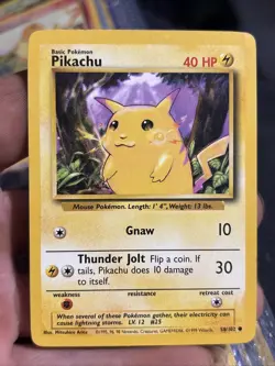 Pokemon Pikachu TCG Base Set Yellow Cheeks 1999 58/102 Card - Image 1
