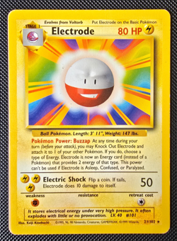 Pokemon WOTC Card - Electrode - Base Set - Non-Holo Rare - 21/102 - MP - Image 1