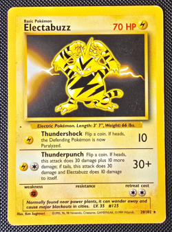 Pokemon WOTC Card - Electabuzz - Base Set - Non-Holo Rare - 20/102 - MP - Image 1