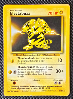 Pokemon WOTC Card - Electabuzz - Base Set - Non-Holo Rare - 20/102 - NM-LP - Image 1