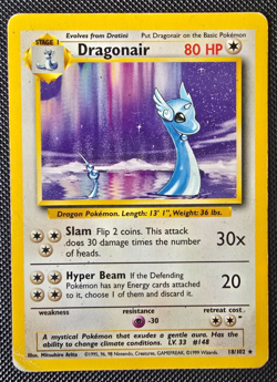 Pokemon WOTC Card - Dragonair - Base Set - Non-Holo Rare - 18/102 - MP - Image 1