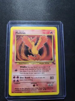Pokemon WOTC Card - Moltres - Fossil Set - Non-Holo Rare - 27/62 - NM-LP - Image 1