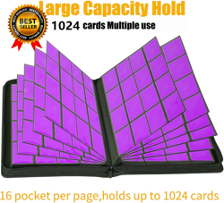 1000+ Pockets Trading Card Binder 16 Pocket Ringless Side Loading Card Holder - Image 2