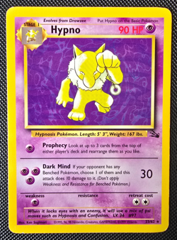 Pokemon WOTC Card - Hypno - Fossil Set - Non-Holo Rare - 23/62 - LP - Image 1