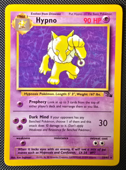 Pokemon WOTC Card - Hypno - Fossil Set - Non-Holo Rare - 23/62 - LP - Image 1