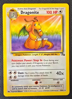 Pokemon WOTC Card - Dragonite - Fossil Set - Non-Holo Rare - 19/62 - M-NM - Image 1