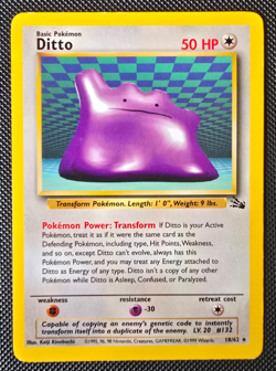 Pokemon WOTC Card - Ditto - Fossil Set - Non-Holo Rare - 18/62 - LP-MP - Image 1