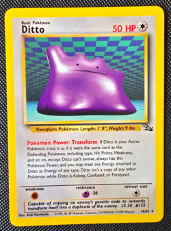 Pokemon WOTC Card - Ditto - Fossil Set - Non-Holo Rare - 18/62 - NM-LP - Image 1