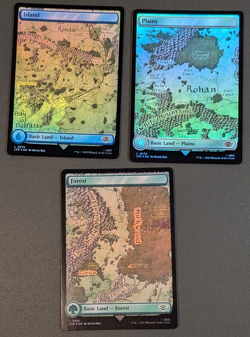 MTG - 3x Foil Full Art Land Collection (272, 274 & 281 ) LOTR - NM Pack Fresh - Image 1