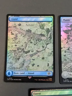 MTG - 3x Foil Full Art Land Collection (272, 274 & 281 ) LOTR - NM Pack Fresh - Image 4