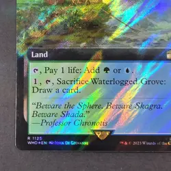 MTG - 1x Waterlogged Grove - Doctor Who - NM - Surge Foil - Extended Art - Magic - Image 3