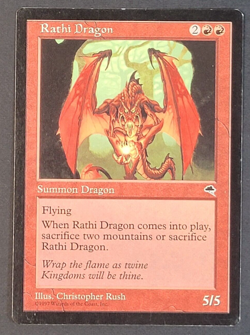 MTG - 1x Rathi Dragon - Tempest - Light Play LP - Vintage Red Rare - Magic CCG - Image 1