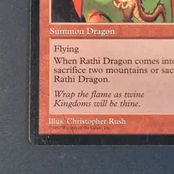 MTG - 1x Rathi Dragon - Tempest - Light Play LP - Vintage Red Rare - Magic CCG - Image 3